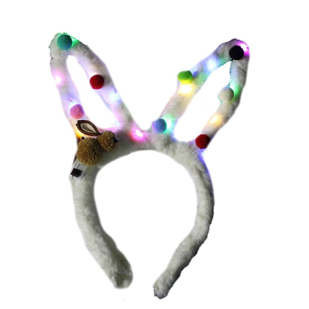 Glowing Rabbit Ear Headband New Year Eve Party Headbands Flashing Hairhoop Christmas Party Headdress Girls Party Props