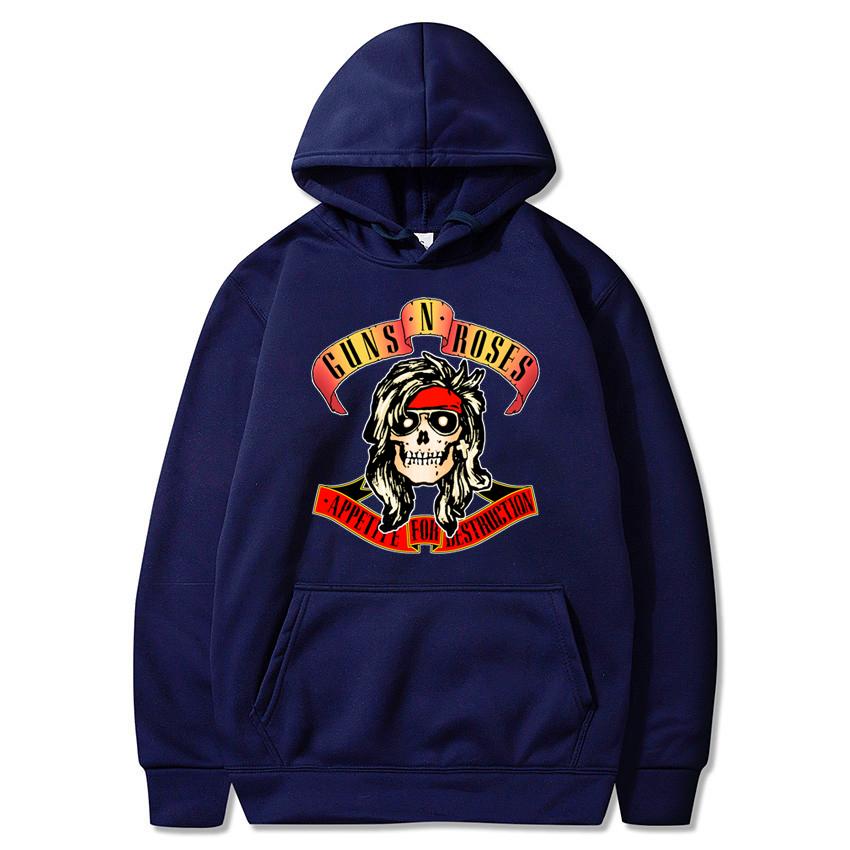 Guns N' Roses Hoodies Musik Hard Rock Band Schädel Druck Streetwear Unisex Frauen Mode Übergroßen Sweatshirts Hoodie HipHop Pullover