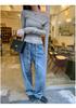 2026 Autumn Off-Shoulder Long-Sleeve Korean Style T-shirt for Women - Simple and Elegant