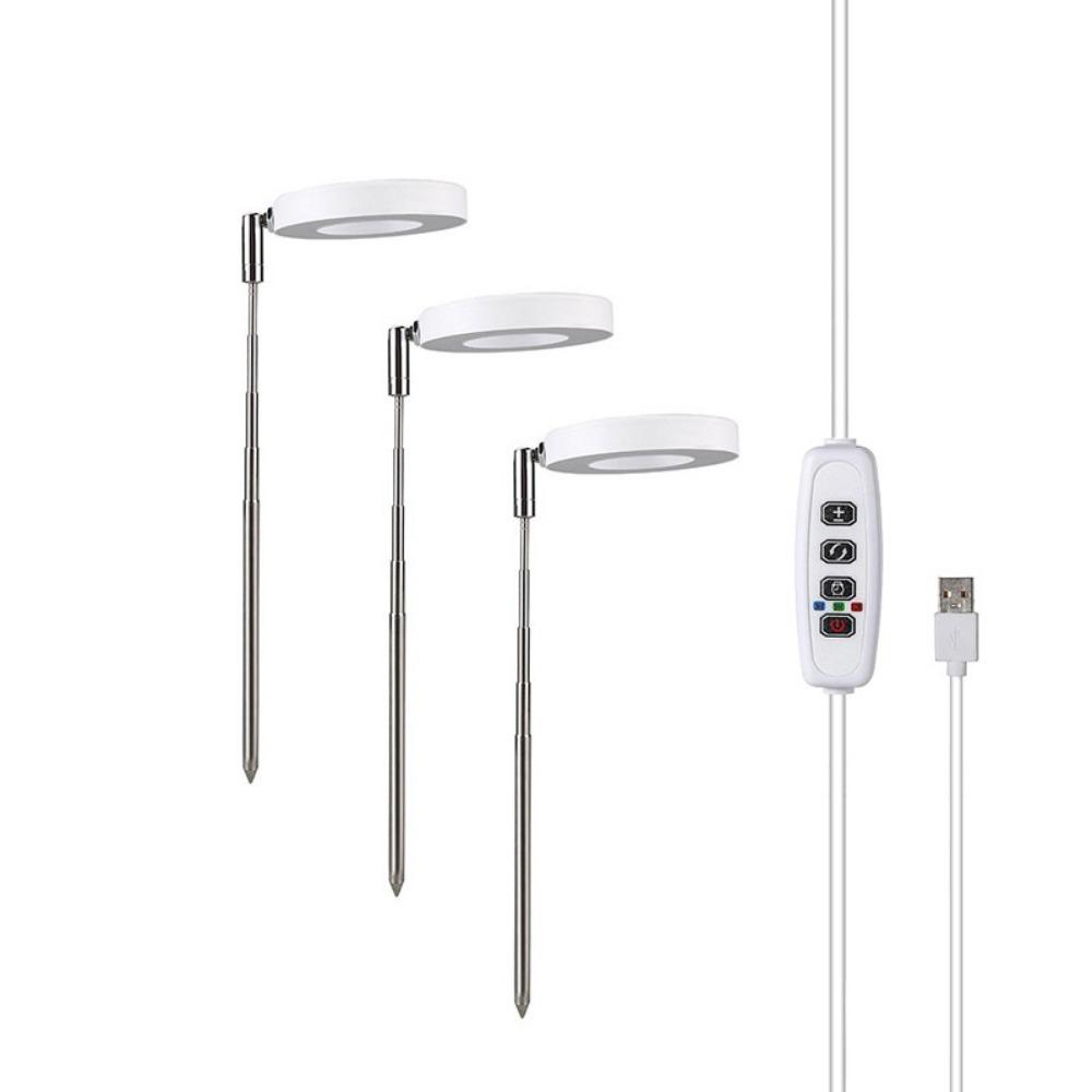 Höhenverstellbare LED Pflanzenwachstumslampe 1/2/3/4 Köpfe Decken-Wachstumsringlampe Sukkulente