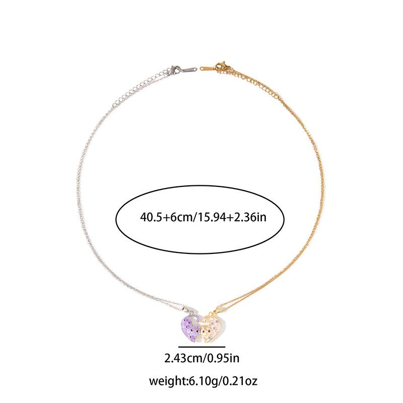 Women Girlfriend Cat Magnetic Stacking Pendant Necklace 2 In 1
