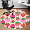 1pc Strawberry Pattern Chair Carpet for Office, Round Non-Slip Durable Large Size Office Carpet, Suitable for Office, Beautiful Decoration
