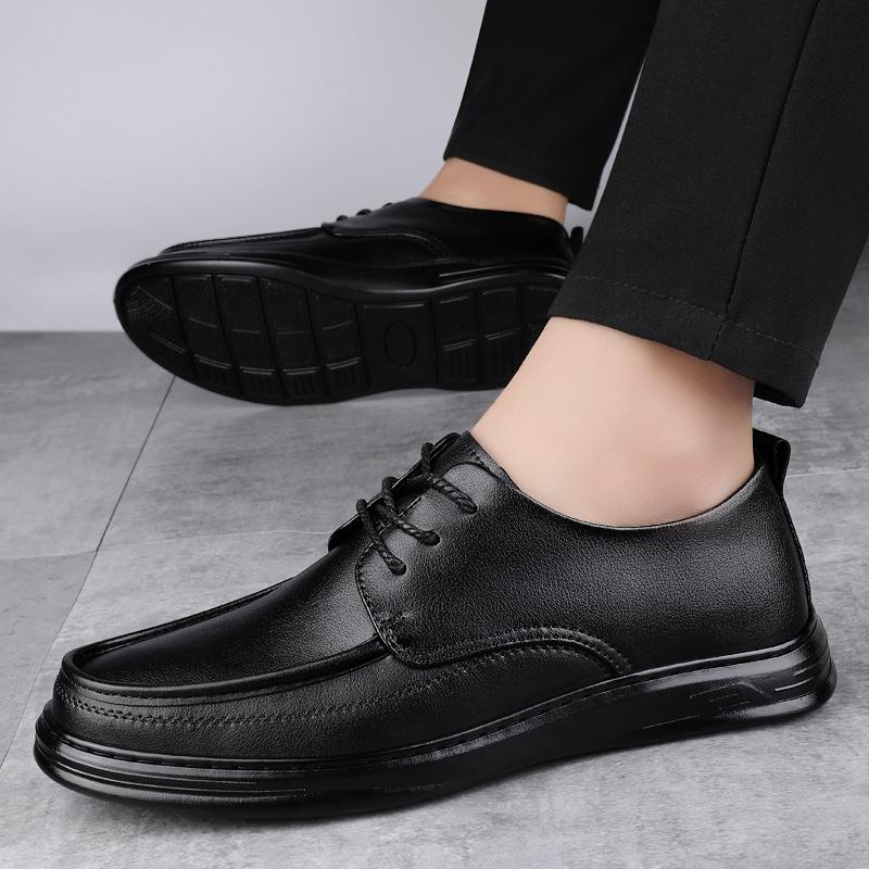 Äkta Läder Herr Business Skor Formella Bröllopskläder Oxford Skor för Män Mode Kontor Promenadsko Manlig Gentleman Skodon