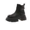 Black British Platform Martin Boots Women's 2025 New Summer Retro Small Man Height Increase and Thin Short Boots