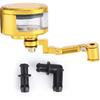 Qiilu Brake Oil Cup, Front Brake Fluid Reservoir CNC Aluminum Motorcycle Motorcbike Oil Cup Set Fit for ZX 6R 9R 10R(Gold)