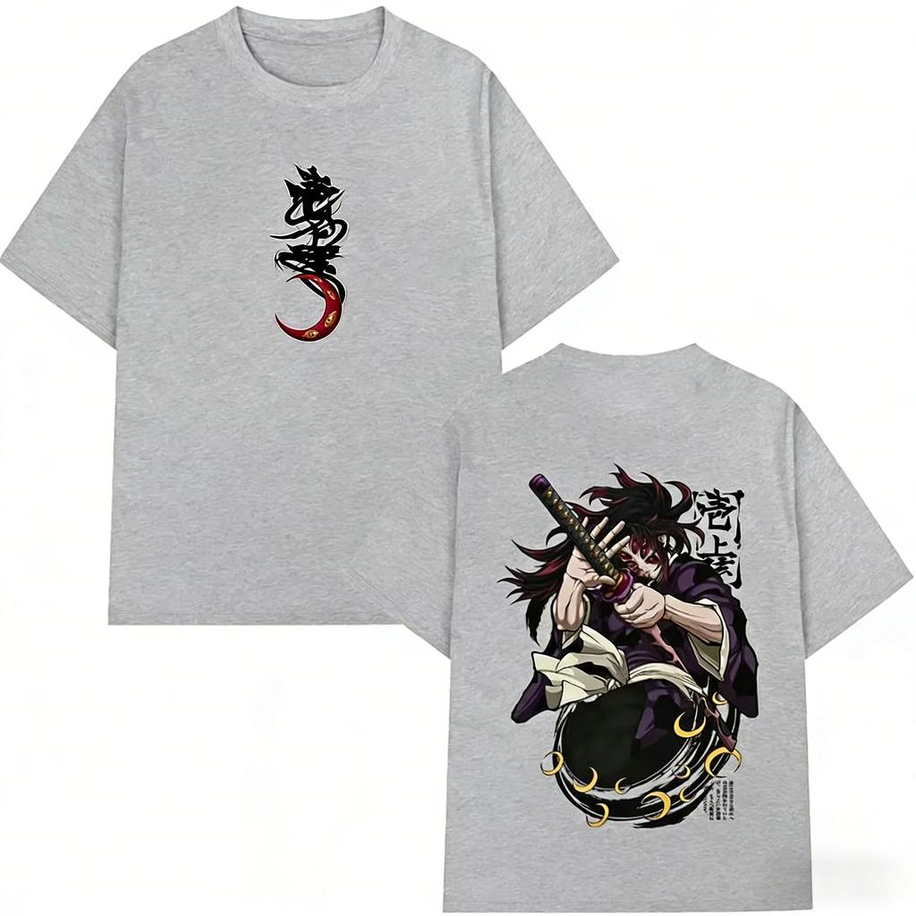 Anime Demon Slayer Kokushibo Graphic T Shirt Unisex Unisex Clothing Cartoon Fashion Tshirt Unisexs Casual Summer Tshirts