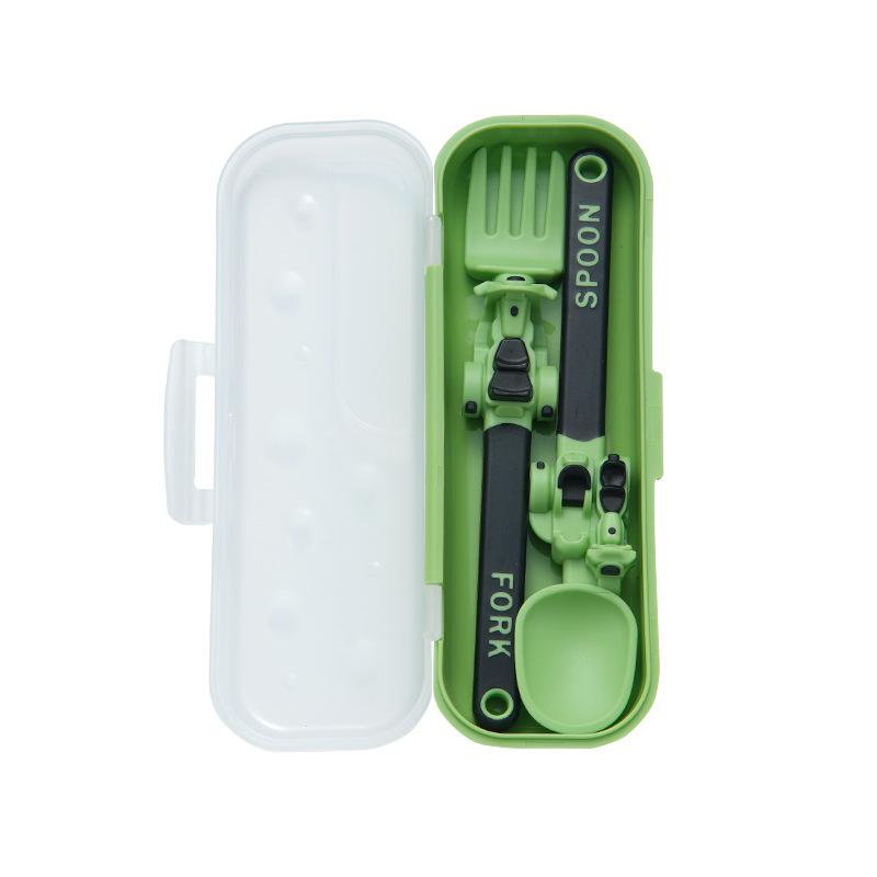 

Новый набор детских вилок и ложек из пищевого полипропилена, инженерный дизайн транспортного средства, портативные детские принадлежности для кормления, подарок для ребенка