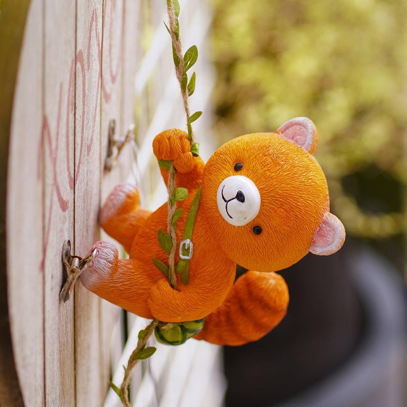 Little Rabbit Climbing Vine Hanging Ornament - Small Animal Figurine for Home, Courtyard, or Tree Pot Decor