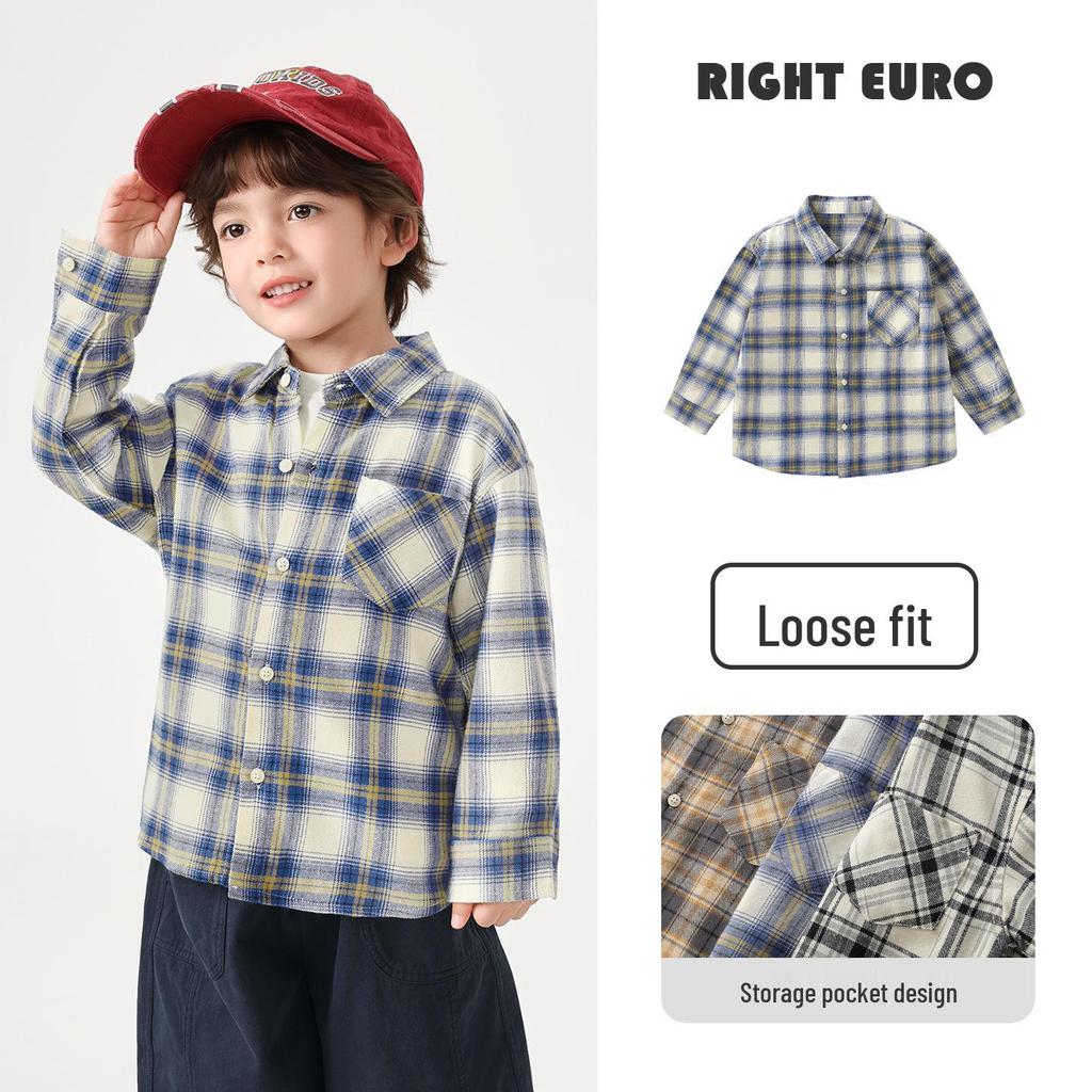 Right European Boys' Denim Shirt Jacket - New Spring/Autumn 2026 Style Trendy Kids' Clothing