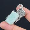 Gift For Women Pendant 925 Sterling Silver Natural Carved Amazonite Gemstone