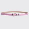 2024 Women's Candy Color Leather Belt with Silver Buckle - Fashionable Dress Accessory