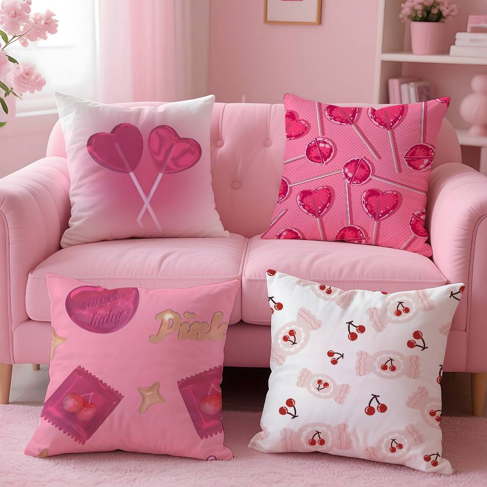 sweet pink candy Pillow Case pattern printing pillowcase living room sofa cushion cover bedroom room decor