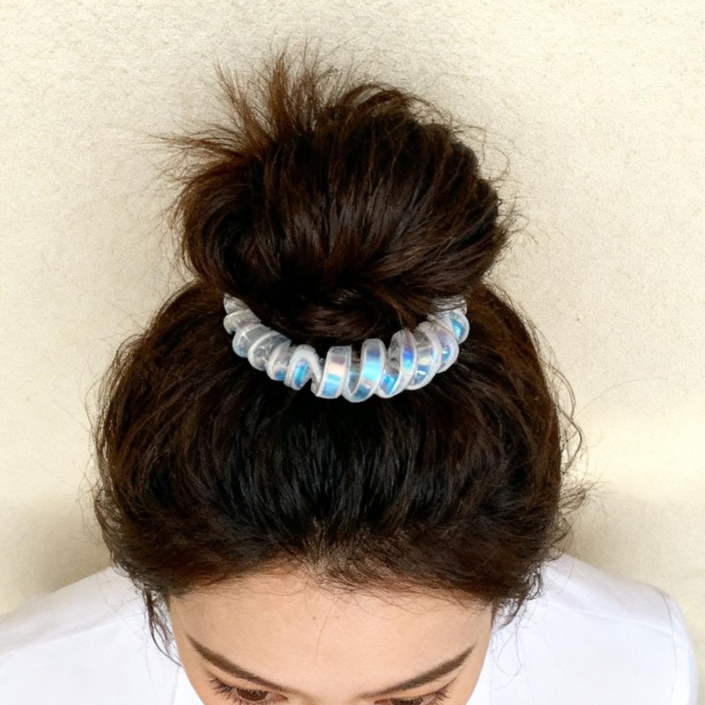 Crease Hair Coils Spiral Hair Ties Elastic Crease Ponytail Phone Cord Preventing Hair Coil for Girls Women