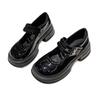 Thick-soled Mary Jane Small Leather Shoes Women's Autumn Height Increase Patent Leather Retro with Skirt Single Shoes Gentle 2025 New Versatile