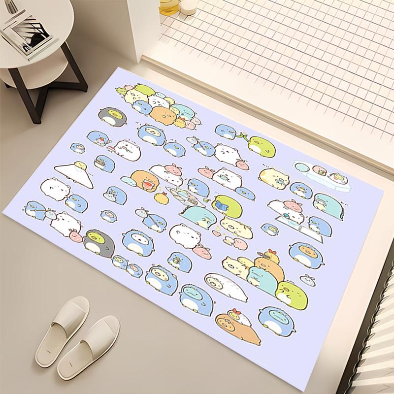 1pc Sumikko Gurashi Print Area Rug - Soft, Washable Non-Slip Indoor Mat, Living Room, Home Office Decorative Rug,Office Decorative