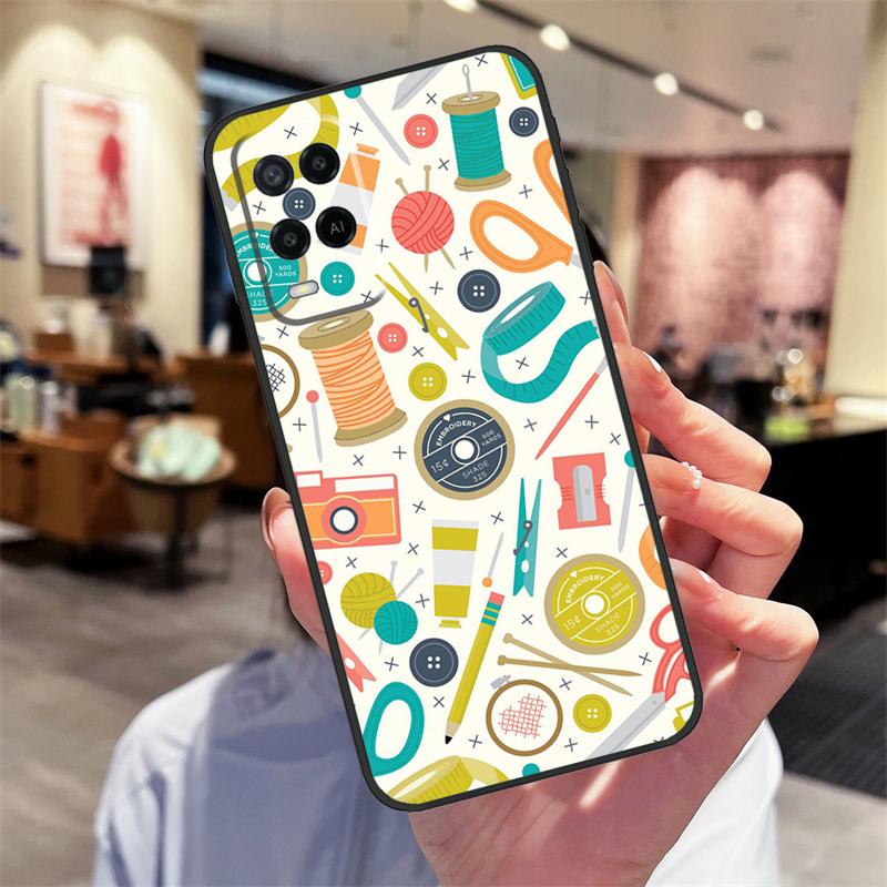 Sewing Scissors Case For Oppo A78 A98 A79 A18 A38 A58 A40 A60 A80 A16 A76 A96 A15 A74 A94 A54 A17 A77 Cover