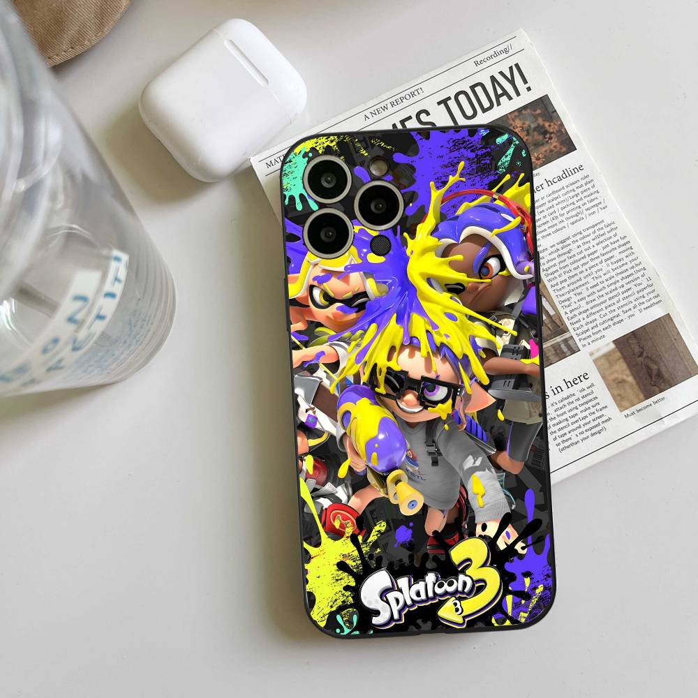 Game Splatoon 3 Phone Case Black Silicone Soft Shell For IPhone 17 16 15 14 13 12 11 Air Pro Max Plus Hot Sale