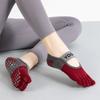 Five Toes Women Yoga Socks Silicone Non-slip Bandage Ballet Pilates Socks Backless Breathable Cotton Indoor Dance Sports Socks