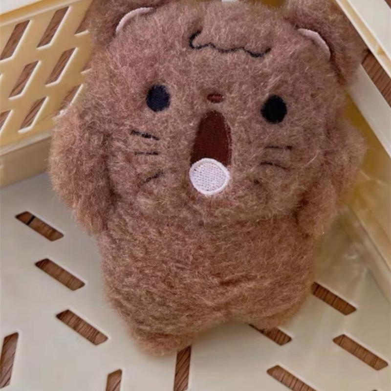 Cute Plush Cat Rabbit Bear Dog Keychain Pendant Lovely Shouting Animals Keyring Charm for Purse Bag Backpack Handbag