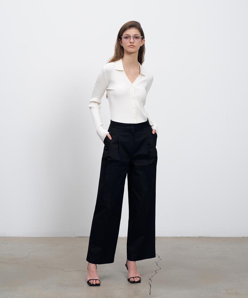 RENEJ Two Pintuck Cotton Pants