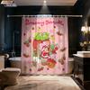 1Pc Pink Cake Girl Printed Waterproof Shower Privacy Partition Shower Curtain With 12 Hooks Multiple Sizes Machine Washable