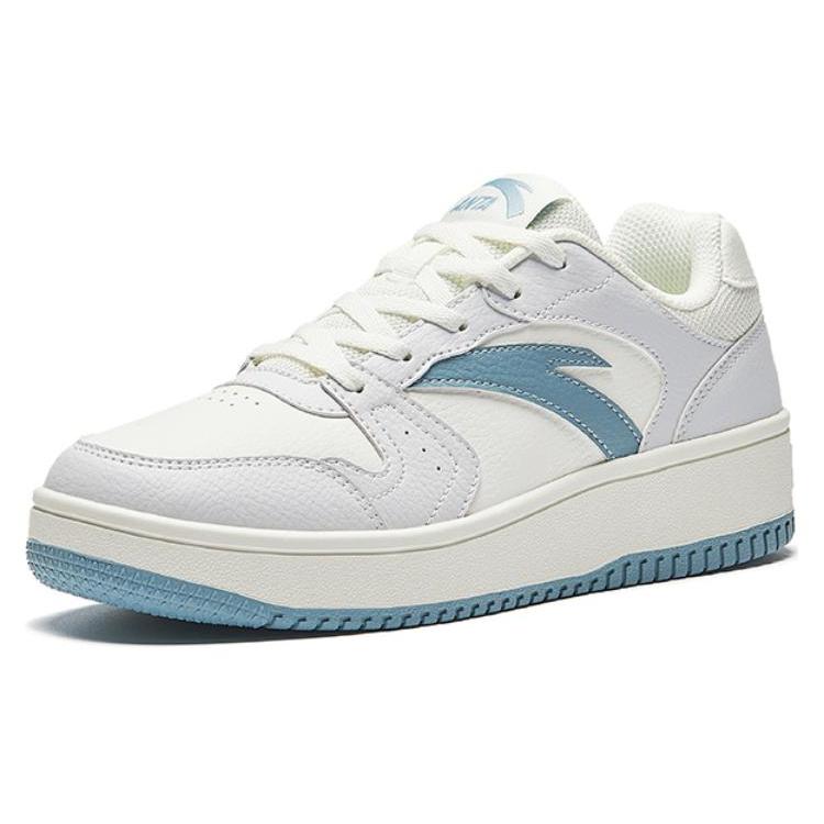 New Anta Small Inspiration Anti-Slip And Wear-Resistant Lightweight Low-Top Skateboard Shoes Women's White Blue 922518068F-12