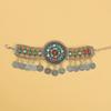 Vintage Miao fringed headdress, ancient clothing Hanfu, exotic style forehead decoration, forehead chain, hidden silver earrings, bracelet for women