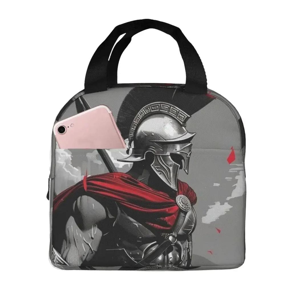 Sparta Warrior Spartan Skull Insulated Lunch Bag for Kids School Cooler Thermal Food Box Tote Leakproof Lunch Boxes Container