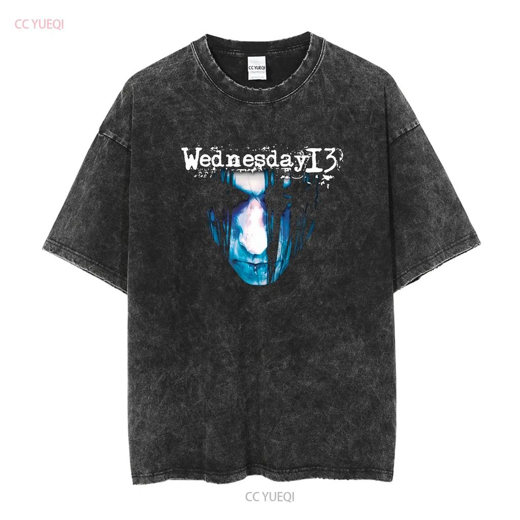 Camiseta Vintage de la Banda Wednesday 13 Esqueletos Talla L Y2K Horror Punk Murderdolls manga larga o corta vintage Lavada Unisex