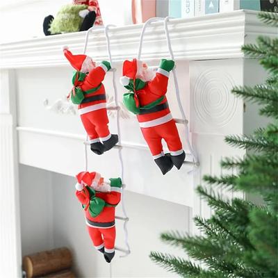 Christmas Ornaments Gift Climbing Ladder Santa Claus Christmas Tree Wall Hanging Pendants Climbing Rope Doll New Year Decor