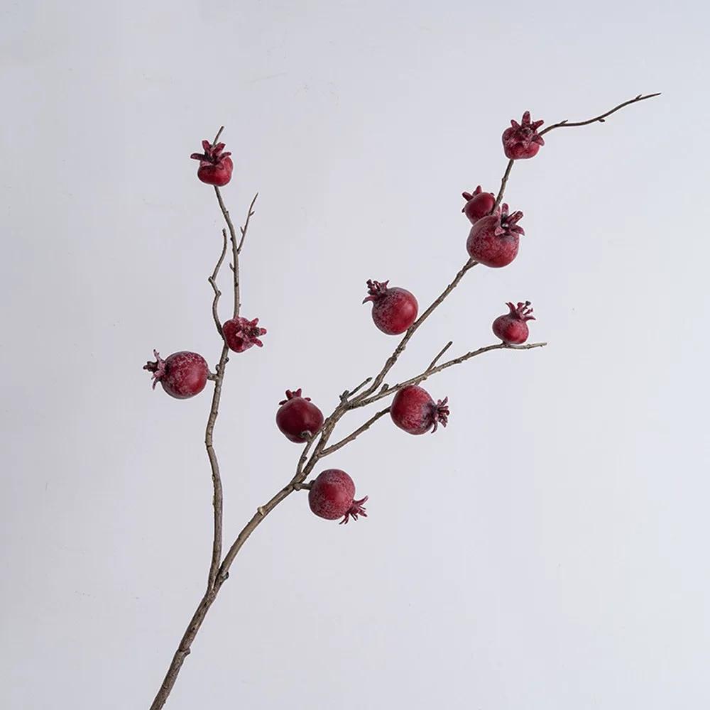 11 Fruit Artificial Pomegranate Branches Plastic Realistic Foam Fruits Branches Handmade Elegant Simulation Pomegranate Fruit