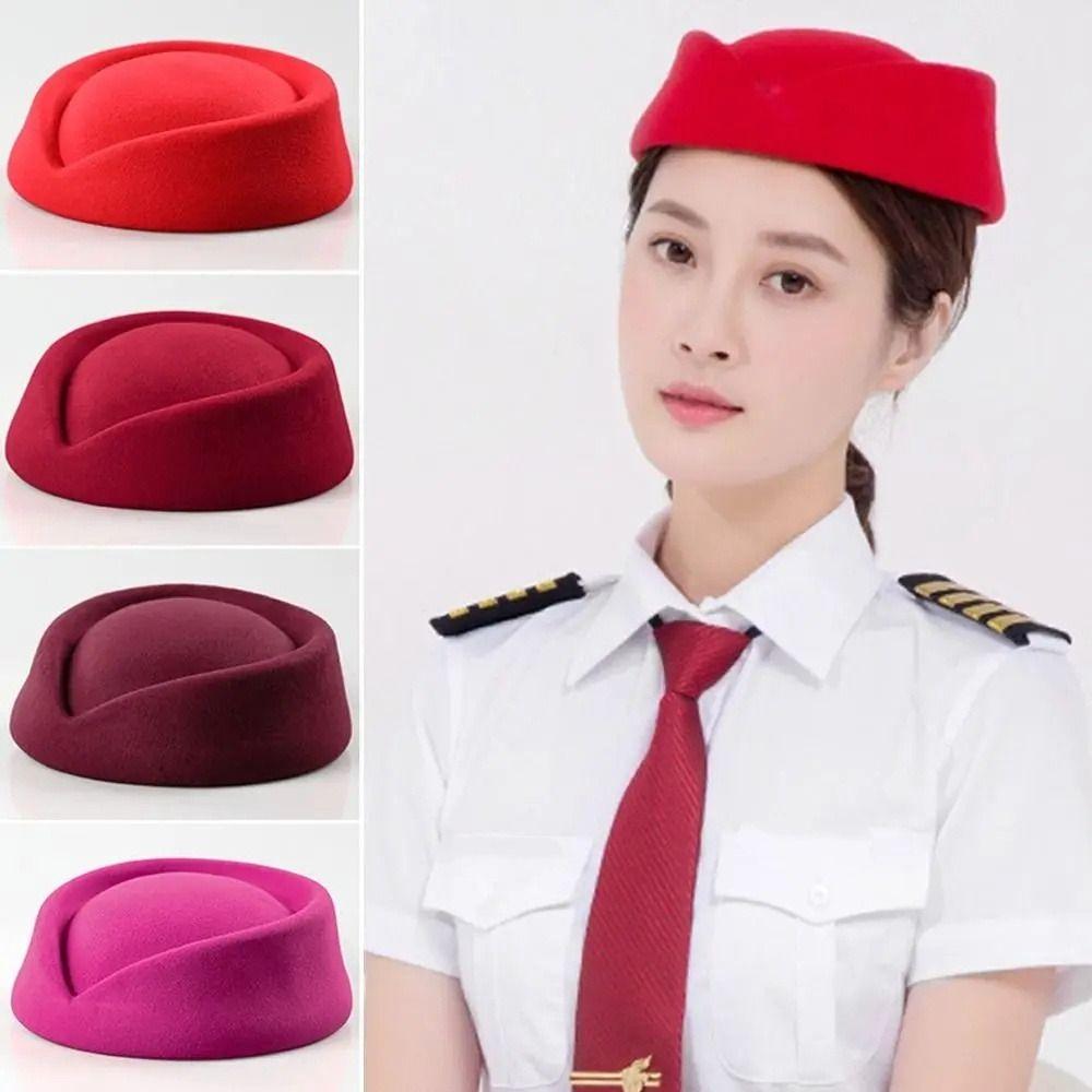 Vintage Looking Airline Stewardess Caps Pillbox Hat Uniform Stewardess Hat  Cosplay Costume
