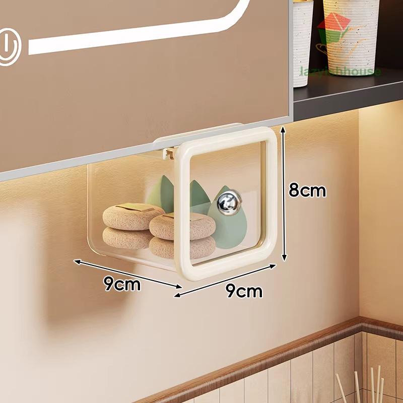 

Drawer Style Storage Box Under The Mirror Cabinet Transparent Bathroom Cotton Stick Makeup Cotton Bathroom Pull-Out Storage new