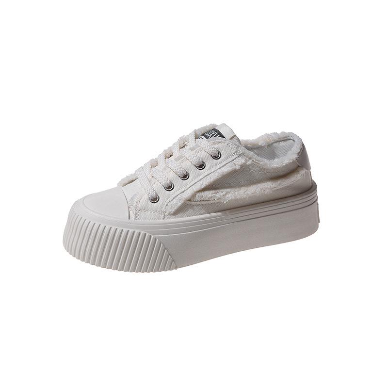 

Rough edge retro canvas shoes women s autumn new platform student white shoes women s niche casual board shoes 35