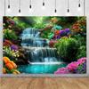 Forest Waterfall Wonderland Backdrop Supplies Rainforest Natural Scenery Background Banner Wall Party Decor Photography Props