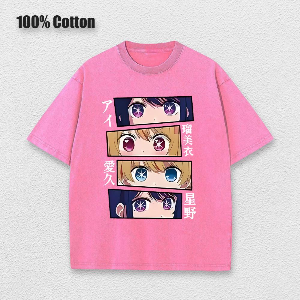 Acid Tshirt Kawaii Oshi No Ko Anime Ai Hoshino Cosplay Tshirt Hot Cartoon Fans Otaku TShirt Casual Solid Cotton Unisex Tee