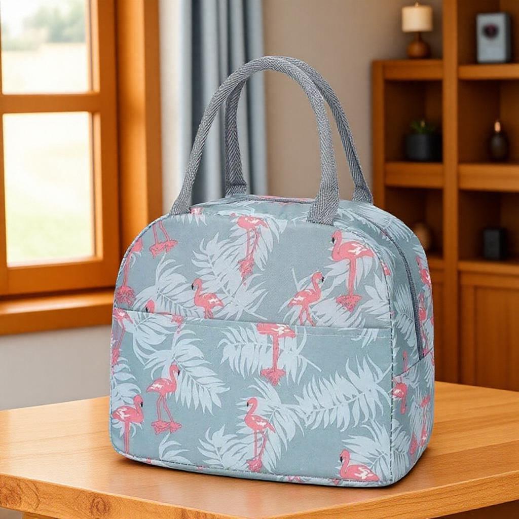 Functional Pattern Cooler Lunch Box Portable Insulated Canvas Thermal Food Picnic Bags for Women Kids