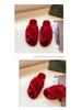 Pantofole da donna in cotone peluche incrociate a punta aperta Autunno/Inverno 2022