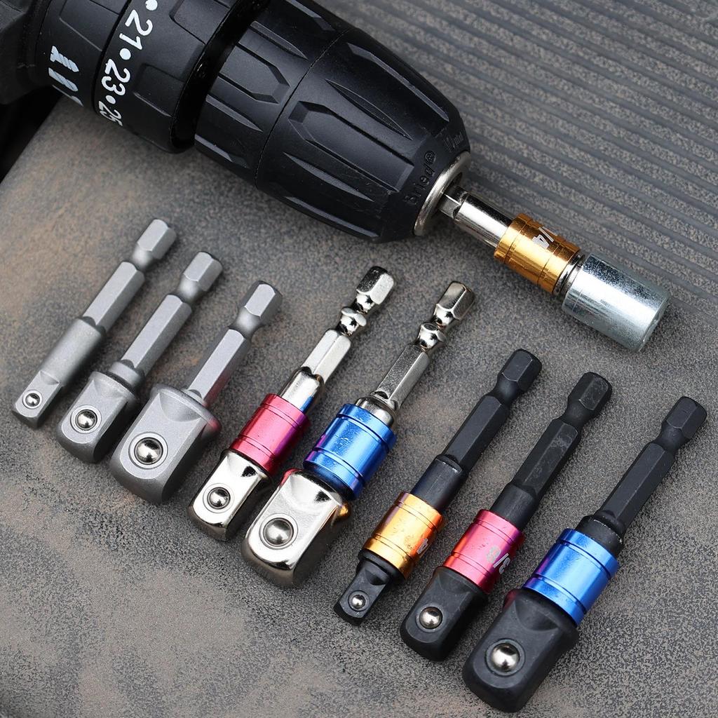 1/4 3/8 1/2 Bit Socket Adapter Set Drill Bit Extension Screwdriver Holder Socket Wrench Tool High Speed Drilling Bits Nut Driver