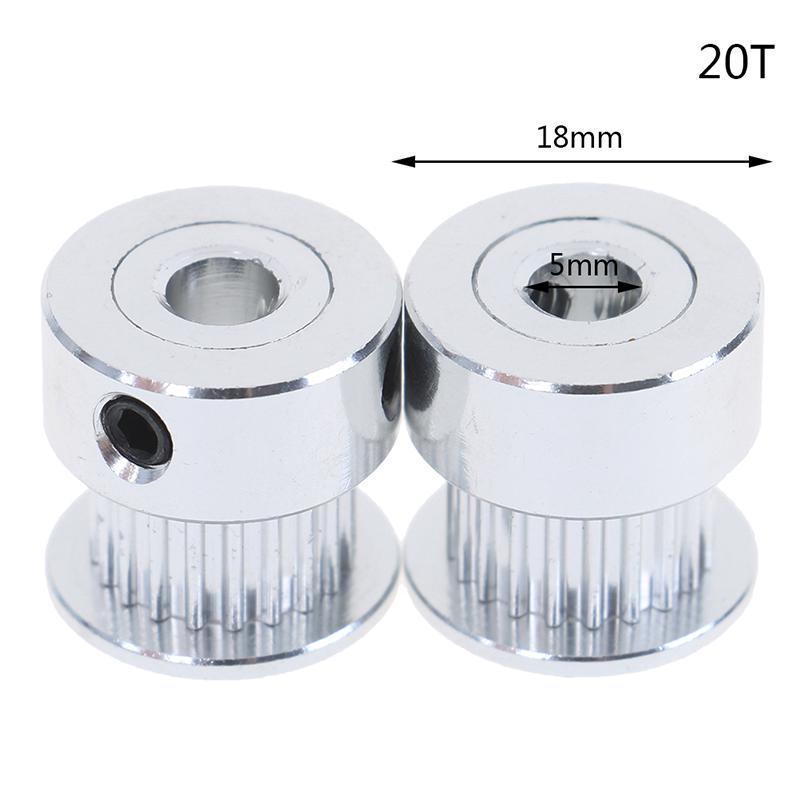 2Pcs 16T/20T Gt2 Timing Pulley 5/6.35/8Mm Bore For Belt Reprap 3D Printer Ppart