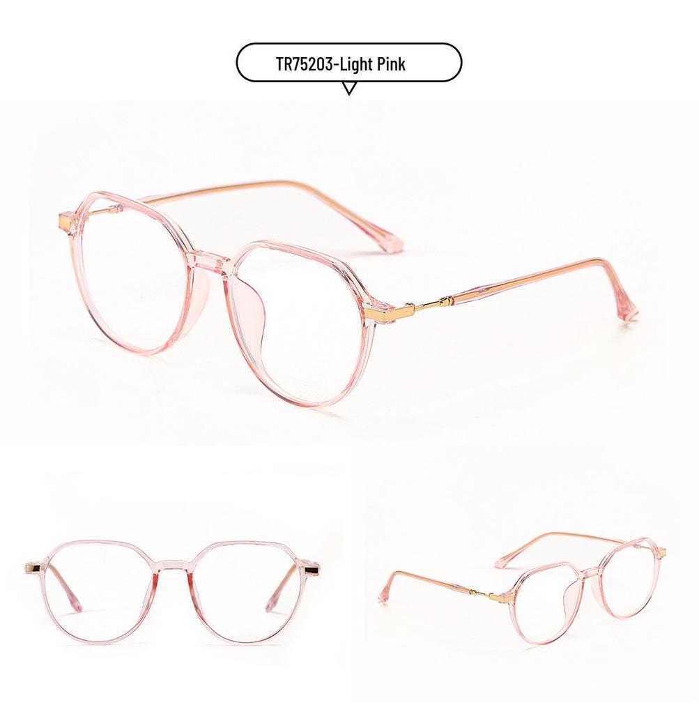 Xunge TR75203 Oval Transparent Student Glasses with TR90 Flat Lens