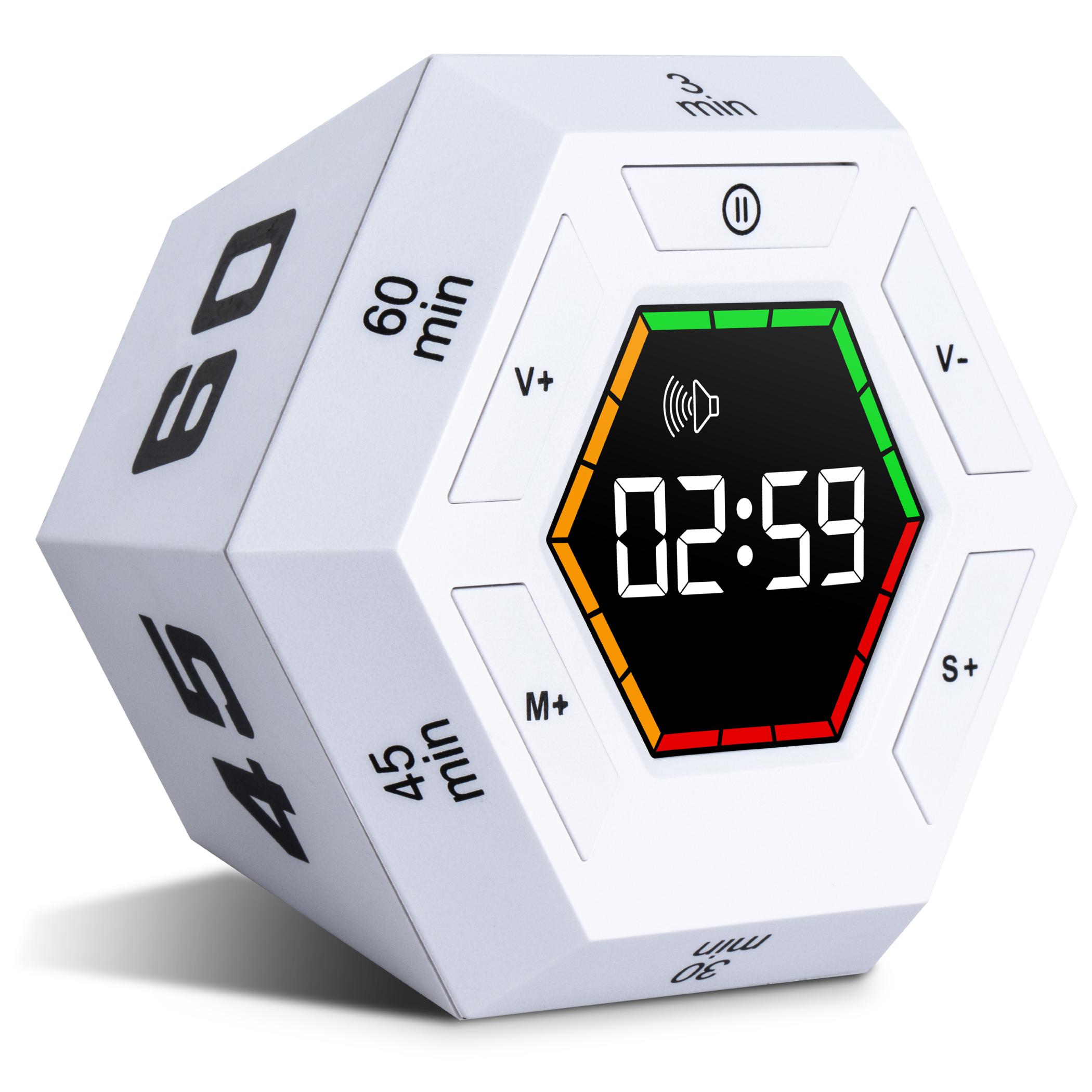 

Умный кухонный таймер Цифровой таймер для приготовления пищи Hexagonal Vision Flip Timer WHITE белый