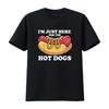 Ich bin nur wegen der Hotdogs hier Hotdog Kostüm T-Shirt Vintage Gewaschen Grafik Vielseitig Lässig Leicht Atmungsaktiv Bequem