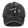 Cute cat printed baseball cap for men and women, simple and casual, daily sun protection, duck tongue cap