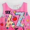94238 Girls Steal A Brainrot 67 Printed Bow Party Sleeveless Princess Dress