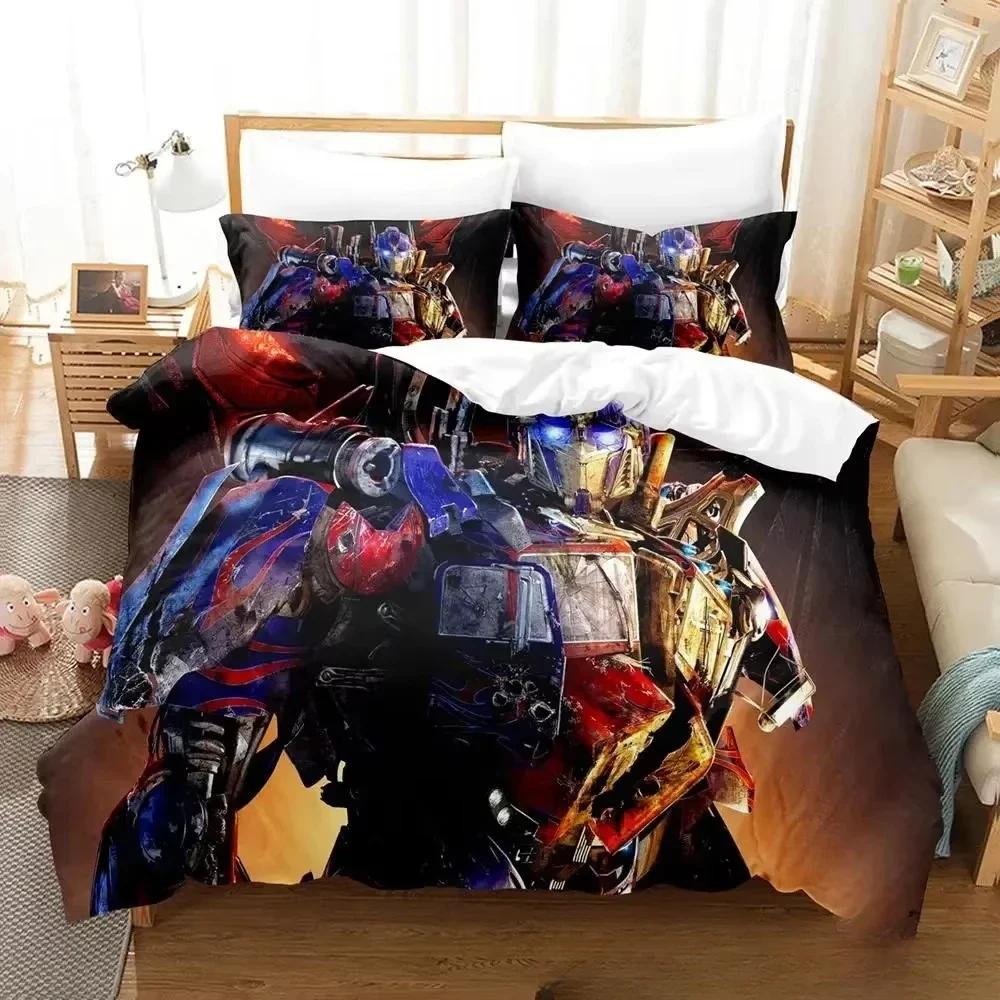 3D-tryckta Tran Formers Sängkläder Pojkar Flickor Dubbel Queen King Size Påslakan Örngott Säng Pojkar Vuxen Hemtextil