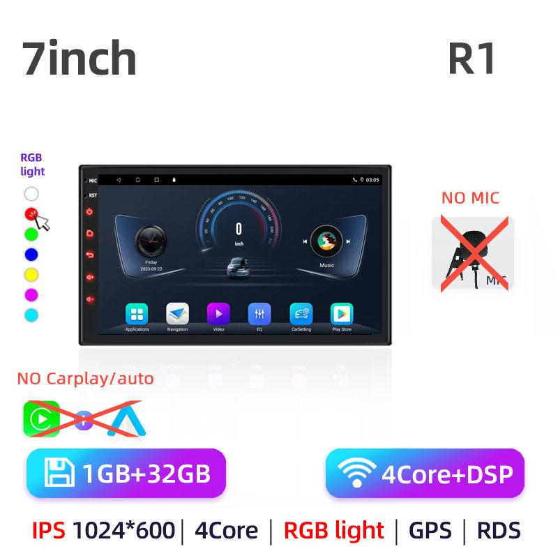 Car GPS Multimedia Radio Android 13 Carplay Android Auto 2DIN Universal, 7/9/10 Inch Video Player DSP RDS 2G 4G 64G