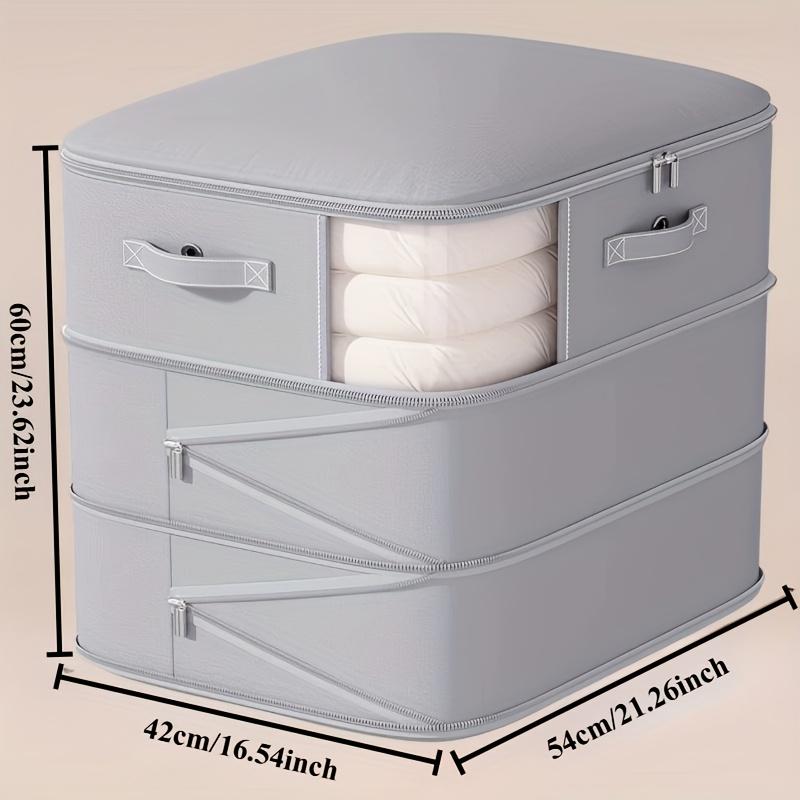 Large Capacity Self-Compression Foldable Storage Box with Clear Viewing Window - & Dust-Proof, Space-Saving Under Bed Storage for Quilts