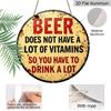 2D Flat - 7.87-Inch Humorous Vintage Beer Sign with a Rustic Look, Round Aluminum Wall Decor | Single Piece, Ideal for Holiday Gifts, Suitable for