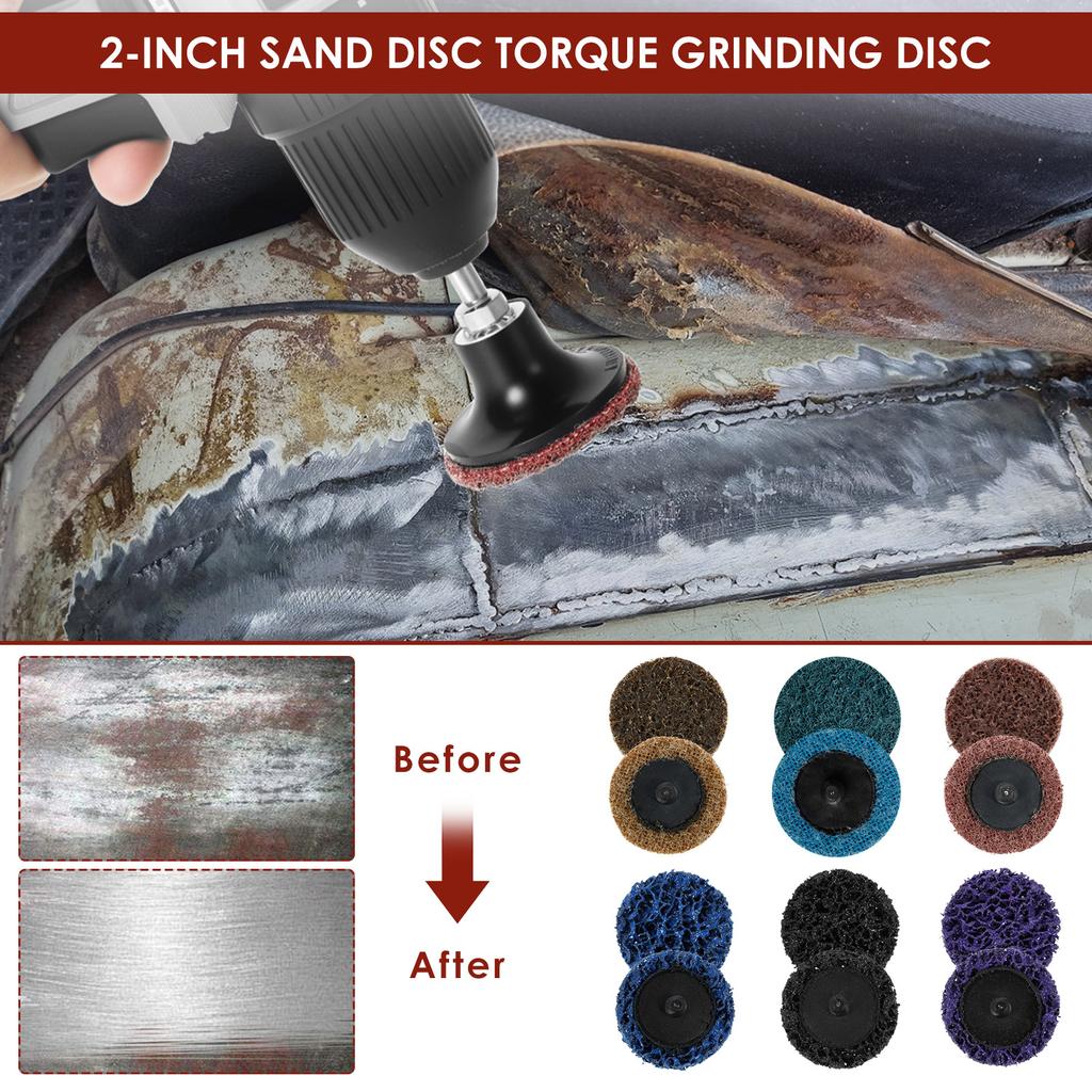 104Pcs 2" Sanding Discs Set Surface Conditioning Sanding Disc with 1/4 inch Holder for Polishing Grinding Deburring Rotary Tools